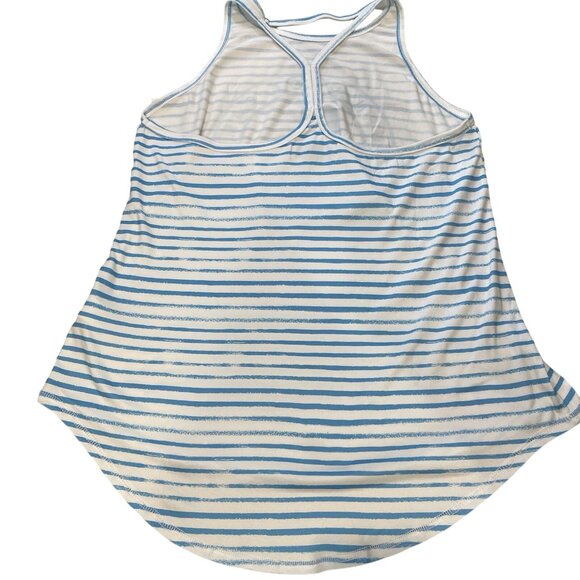 Burn Boot Camp Athletic Tank Top Womens S Blue White Stripe Logo Sleeveless New - Picture 3 of 6